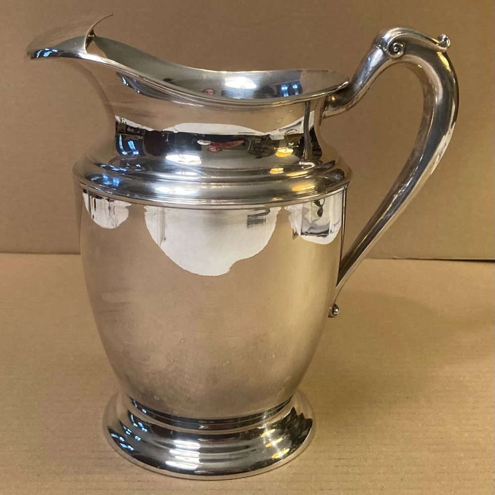 COPY - Sterling silver plate Georgian style water pitcher wide ice guard spout - Picture 5 of 12